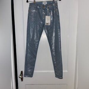 Womens Denim Metallic Jeans by Frame NWT  size 26 x 29